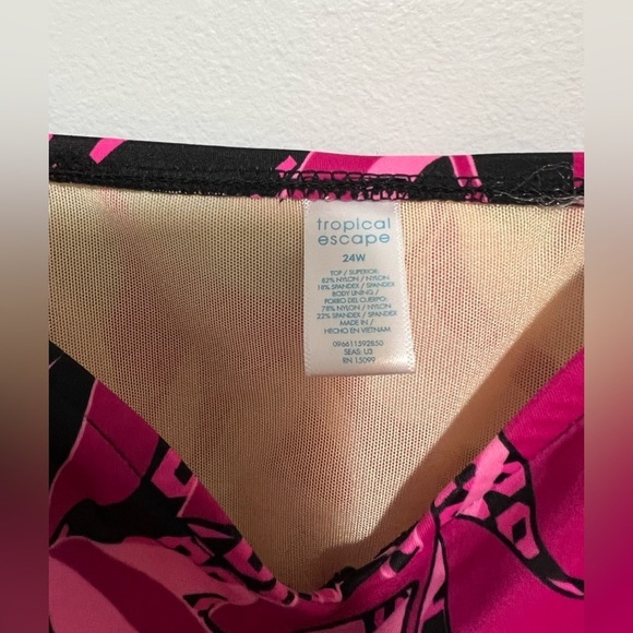 TROPICAL ESCAPE cocao wave Pink Swim Tankini - Picture 9 of 13